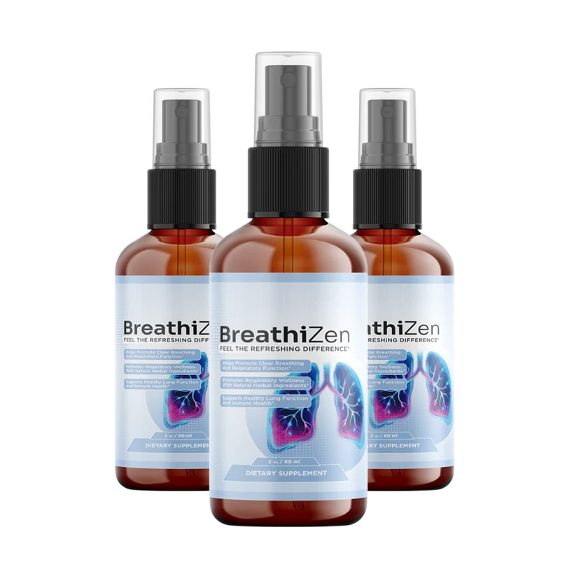 BreathiZen respiratory support spray, 3-bottle kit